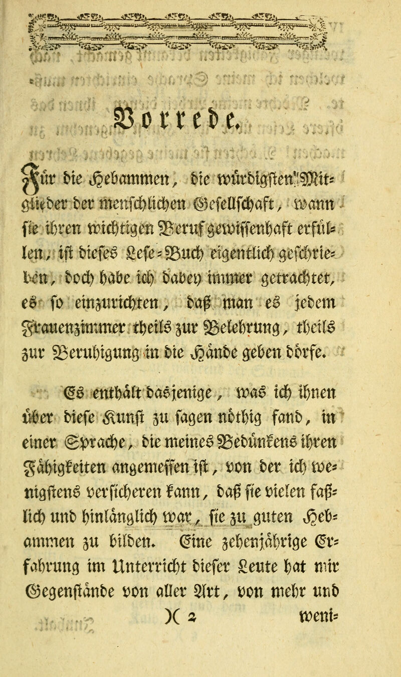 fltoti ti S3prtcH. o\ür &te Hebammen | feie wßr&igflen!^^ giie&er- ber ffienfd)ßd)en ©efellfcfyaft , mann fte ibren mistigen 95'eruf ^lötffen^afit erfüll len, iffc bkfe§ Sefe^fBuct) eigentltd) gefd)tte* l>cn, todb fectbe i<fy. babet) immer getrachtet, e§ fo einsimcfyten, ba# man e§ jefcem grauensimmer t^eiB jur fBetebruttg, tJjeitö 3ur 58eru!)t9«tig in frie $dnt>e geben fcorfe, @ö entbdft feaeienige / tt>a£ tcf) i^nen über biefe $unft ju fagenn&tbig fanb, in einer @i>rad)e,. bie meinet ^ebünfenS $ren gdbigMten angemeffen ifi, wm&er icfcöoe* mgfteng »erftdjeren fann, £)a0 fte Dielen fafc lirf) unb fnnlanglicfy war., fte su guten <£>eb* ammen ju bilbem <?ine jebenid^rtge dr* fabrung im Unterricht tiefer £eute §at mir ©egentfdnbe »on aller 2lrt, i>on mebr tm& )(* tt)ent-