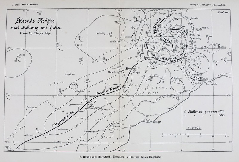 \+35 (23 Tai*, nn MS'So' - \l @) •wolferst- Monneim +2 25 km K. Haußmann: Magnetische Messungen im Ries und dessen Umgebung.