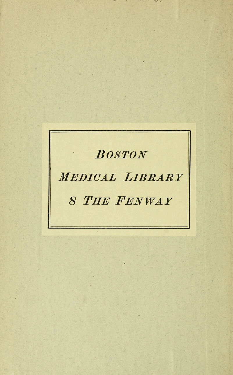 Boston medical libraby 8 THE FENWAY