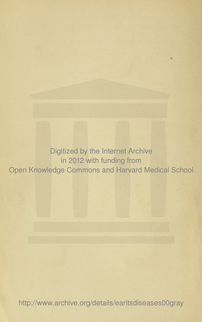 Digitized by the Internet Archive in 2012 with funding from Open Knowledge Commons and Harvard Medical School http://www.archive.org/details/earitsdiseasesOOgray