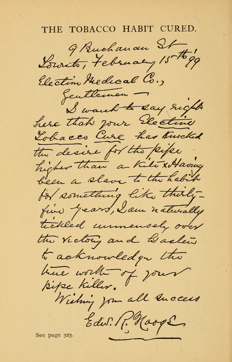 THE TOBACCO HABIT CURED. See page 323.