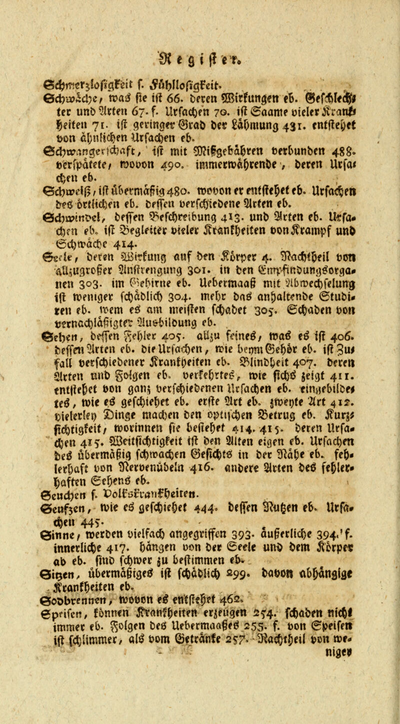 Ül e 9 t ff en 6d)tPÄcl)e^ ma^i fte ift 66. beten ©irfungiftteB. ©efdfilf^l tec unb bitten 67. f. Urfai^fn 70. tft (Saante öieler Xvavii i^eiteu 7E. t(l gcvirtaeröcaö ber £df)mung43i. cnfflei;« t>Dn dljnfidjen Urfacfeen eb. @d)n7;ingerjct?aft/ t(t mit ?5}?tigefcaferftt terbunben 488» Derfpdtete/ töoüon 490, immectva^cettbe > Uxtn ]Xx\at cfefu eb. 6(i)ipclflM(?öbetmaf?i<i48o. tt)c«^on et emjte^ef e6- Urfac^eti b'Tö ortKcfeeu cb. te^cn Derfc^tebene Slrten eb> eid)winiKlf bffifen Q^efc^Ribun^ 413. unb SScten eb. U^fa* cim eh. tf! ^^^egleit^c t)klei; ft<inf()fiten öonKrampf un^ @cl)tt»act)c 414. ®tdtf betm Sßirfung onf ben Körper 4» 3?<icf)%il Dcti aüjugtofer SInfttengmig 301. in fcen Qciitv^ftnbung^otga# iien 303. im Pkbitne eb* Uebermaag mit SibtDe^felung ilt n^eniget fct)dblicl) 304* niebr txiß an^alt^nbe @tubt# ren eb. ycem eß m\ meiflen fc^)abet 305» @c|)aben t)Cti tfrnacl)idf5i3ter 21uc-l>ilbu«9 eb. 6ebert; beffen gebier 40^. aBjU fdneö/ mß eö if! 406» fceffcti51mn eb, bieUcfa4)en, n>ie bci^m^ebet eb. i(!3ui fall t)erfd)iebener jfcanfpeiten cb. SP»Iinb^^eit 407. bae« Sitten unb goigen eb» oetfebrre^, wie ficfeö jeivjt 411. entließet t>on gan^ t)erf6{)iebenfn Utfac^ien eb. finijebitbei Uß, tvie eö 3efcl)iebet eb» erfte 5ltt eh. imt)tt Utt 412. t)ieletki) ©inge mad)en ben optiic^en SBetrug eb. ^urj; fi4)ti8feit/ ttjDtinnen fie befielet 414^ 415- &^r^n Utfa# cl)en 415* SSeitficibtigfeit tft ben SMlten eigen eb. Utfac^en beö übermäßig fd)tracfeen ©eficftte^ in bec SRd^e eb. feb« let&aft Don ^etöenubeln 416. cinbere Sitten beS fehlet» ^afttn ee^enö eb. ecwcbert fo PolfölYarif^eiren. «ettf$cn, tvie eö flefcf)ie|)et 444^ ^^flh^n iRiißen eb. Utfa# c^en 44?- ©tnne/ »etben Dielfacö ongegvtffen 393- augetlic^e 394«-f- innetlic^e 417. bangen Don ber 6eele und ^em Ä&tpit ab eb. finb fc^wet ju befTimmen efe- ei^en. ubetmdßtgeö i|l fdbdblic^ 299* *^^^^« ^tb^dnslae Ä'tanfb«te« ^b. 6oDbrenntn, n?ot)on e^ ftttllelpet 462. epnfctt/ fonnen ^anfReiten erzeugen ^^'4. [cftöben ntcfti immet eb. folgen beö Uebermaagei? 255* f. t)on (Speifeit ittC*;limmet/ alö t)Dm ©ettdnfe 257-Ö^a^t^eii t^w tou - ^ nigei^ i