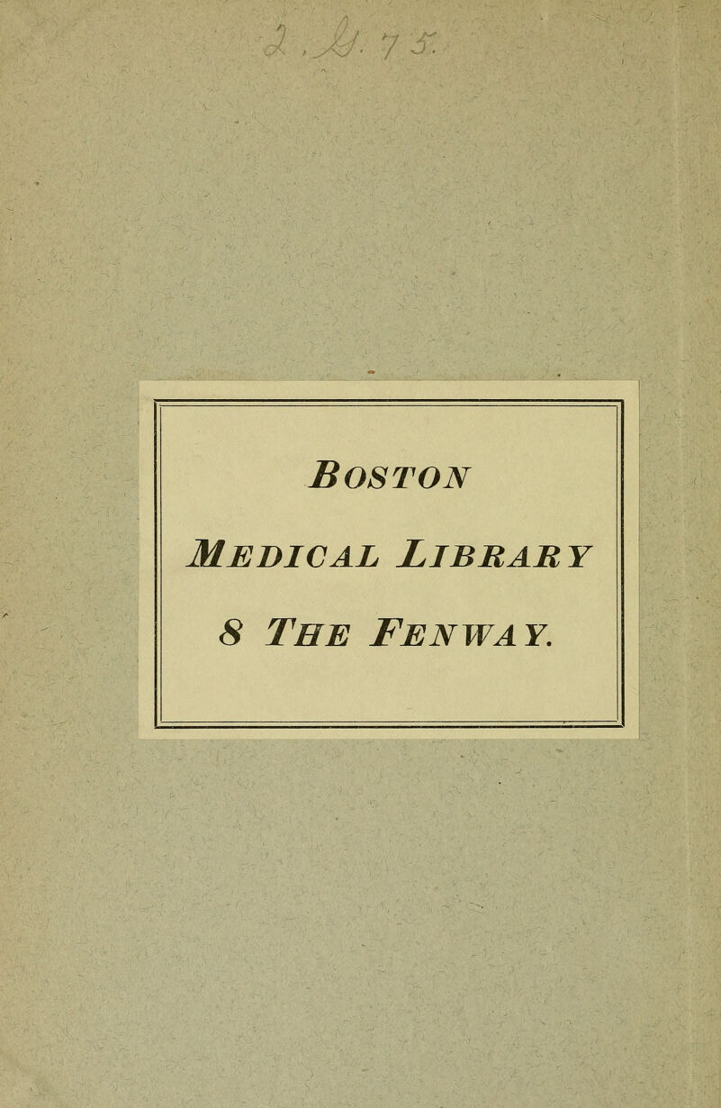 Boston Medical Library S The Fenway.