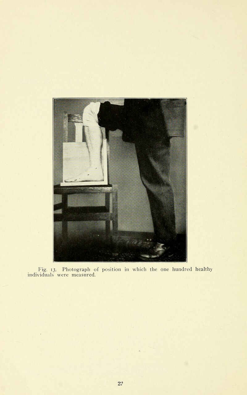 Fig. 13. Photograph of position in which the one hundred healthy individuals were measured.