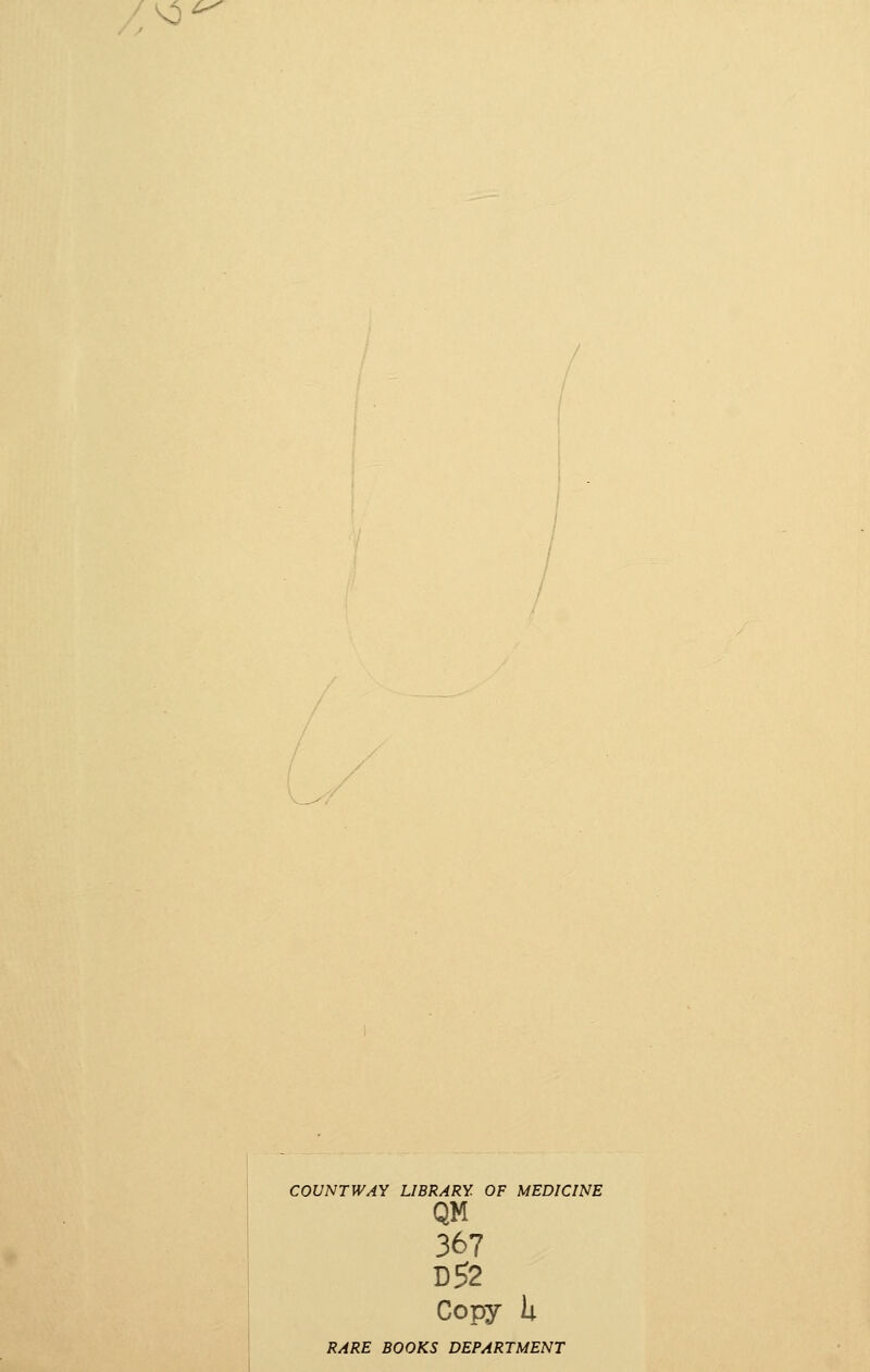 COUNT]VAY LIBRARY OF MEDICINE QM 367 Copy U RARE BOOKS DEPARTMENT