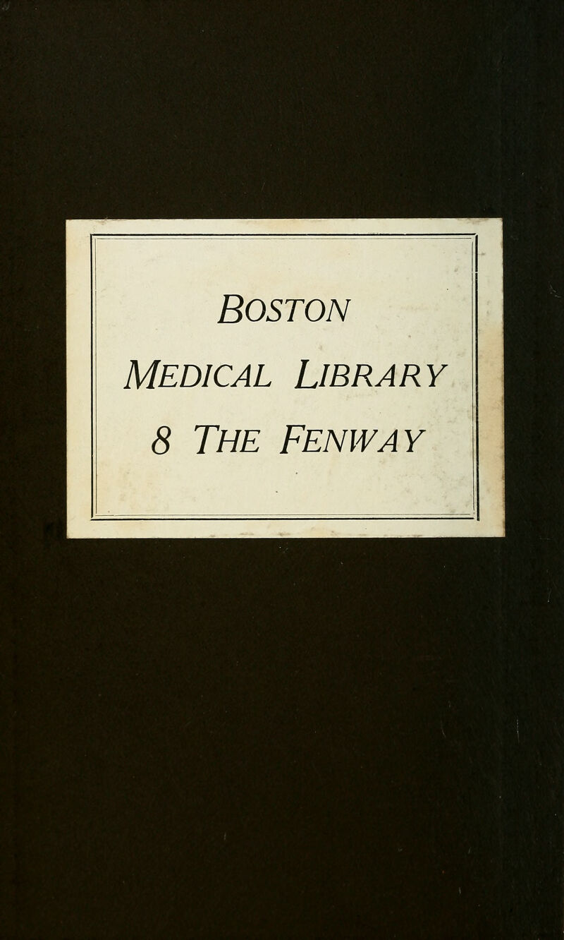 Boston Medical Library 8 The Fenway
