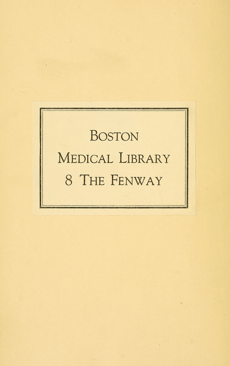 Boston Medical Library 8 The Fenway