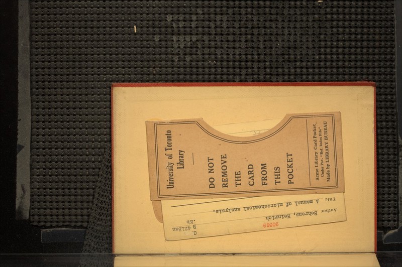 CO ok •H to : o 1 * d a •d 1 Q s -g Q) 5 PQ s University of Toronto Library DO NOT REMOVE THE CARD FROM THIS POCKET Acme Library Card Pocket Under Pat. Ref. Index File Made by LIBRARY BUREAU