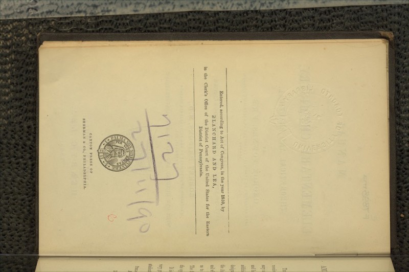 Entered, according to Act of Congress, in the year 1859, by 3LANCHARD AND LEA, in the Clerk's Office of the District Court of the United States for the Eastern District of Pennsylvania. CAXTOV PRESS OP •BlfcMAN * CO., FIJI LAI.KLIMIIA.