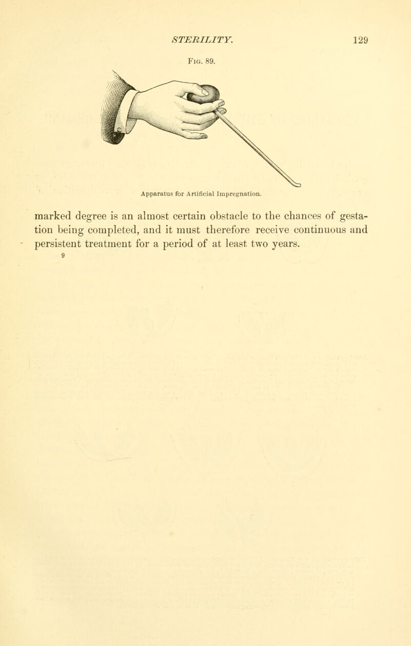 Fig. Apparatus for Artificial Impregnation. marked degree is an almost certain obstacle to the chances of gesta- tion being completed, and it must therefore receive continuous and persistent treatment for a period of at least two years.