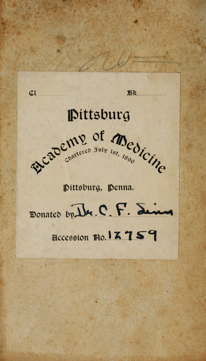 CI Bh BMttsburg ipttteburo, ipenna. acceeeton mo.VX X-ST j ^