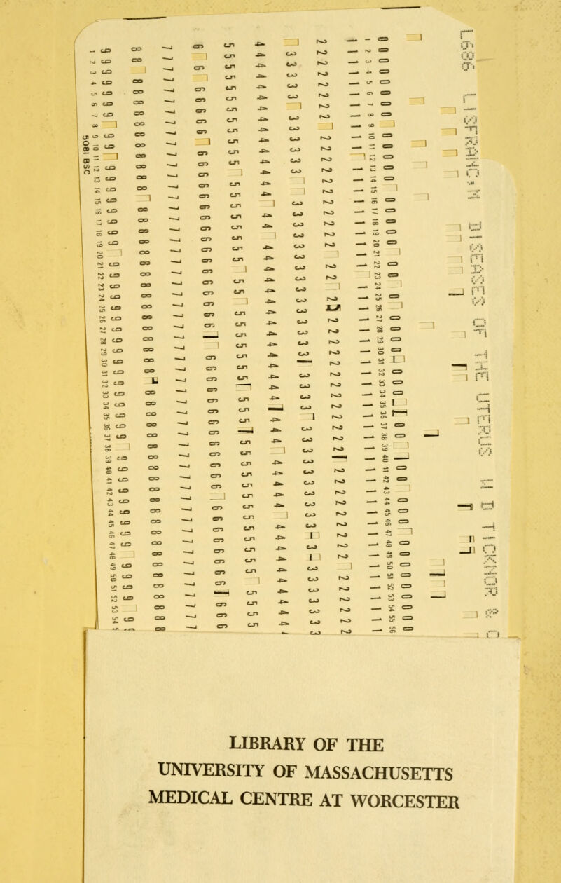 -_i eT> 1 ^i 1 C7 t-i ^ <^ ^ -^ *^ ^ - =, 1 ^i ^ an '■^*-*'^*::„ ix:- ^ en <^ -^ ^ ^ ;:J 1 '■•••■•' — CO'-*'*'!; U ~-j n 1 Pi ^ ex. cji -^  ^ — SO _|l~' _ o, c^ - • ^ :: - ° 1 X —J en LIBRARY OF THE UNIVERSITY OF MASSACHUSETTS MEDICAL CENTRE AT WORCESTER