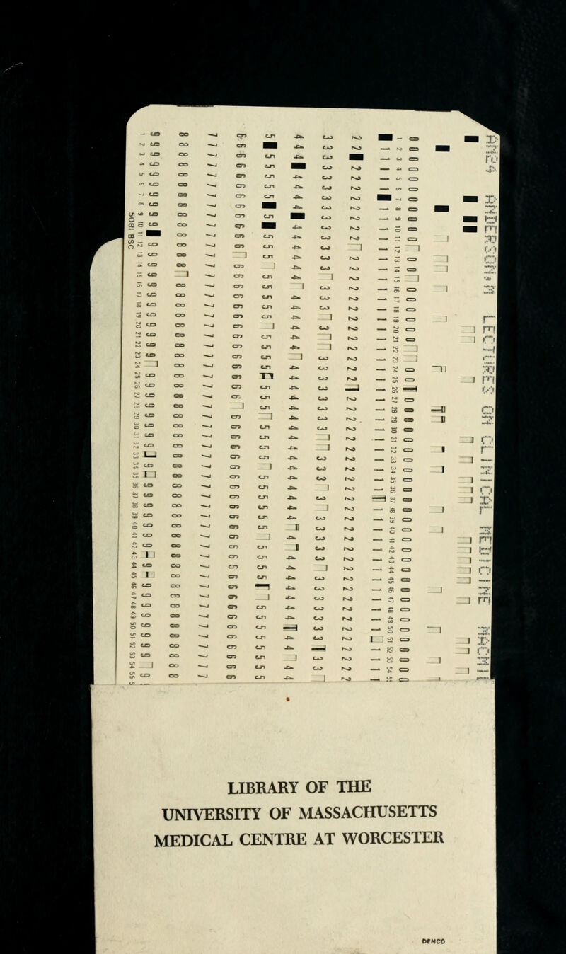 1-11 1 1 m 1 I**! ~ll •iri 1 PI —u D 0 -, =1 0 r- 1 1 1 —r —:j. 1 m I f ^a — m ■r:> m — -:a rr*' Z=l m —i -J Z3! J 1 1 3! LIBRARY OF THE UNIVERSITY OF MASSACHUSETTS MEDICAL CENTRE AT WORCESTER