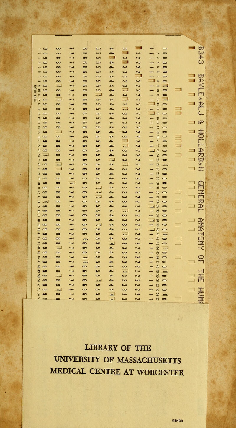 ,= «= -J to -J ..J M —* to ro _ ~ CZJ o:< -J -J u C=J -*•■ I-O _ „ =3 O.'i *0 _. u. c=> i ro I <7> o ^ J _ _ C3 i w ro J » t=> i X- ro u= —1 —'• ro — 5 C3 1 i~ -o _ - a i rn O — £ ~J • ro —is o i X ro — S o ] r~ ro J; <=l =3 r_ rO —* S CZ3 ro - 3 ■=> 1 55* ro —* s „ i X to — s = =3 © ro — ^ c=> -Z3 r~ ro —' s c=> a r~ ro —IB c= i X ro — S a -Z3 30 ro — s o i W r*o — Ol =1 •ji ro — 3 <= i X- ro t ro ° r-o — O o i Ci ro — J* e=j i m. r^o — S =3 _ZD X -o — S CZ> i rn' ro — £ C= ___3 vf ro —i a C=3 i 3> ro t OJ ,_, l-ZI r~ ro —IS = i X- ro —» s fS : i X ro —JS <= i X- ro —» s .=J H ro . g c= m O ro — 5 o i X ro . ^. =1 '•'! ro — £ CD i o ro _, &. ,_, ] -I ro — & =1 •H ro — S c=> i X ro — a C=> i m ro —* s c=> ro — a e=> i X ro — a =1 X LIBRARY OF THE UNIVERSITY OF MASSACHUSETTS MEDICAL CENTRE AT WORCESTER