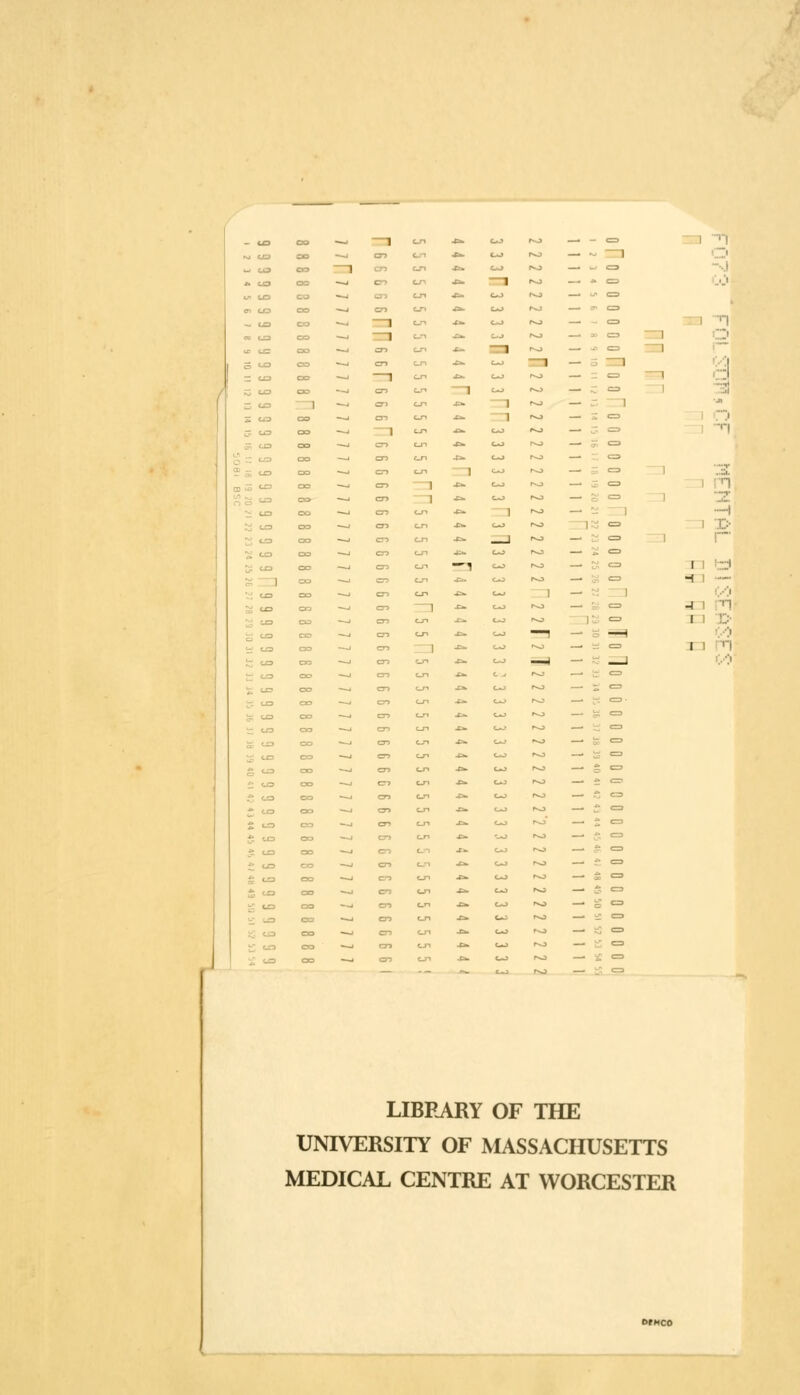 -^ = T ■'^ <^ r~o — £ 1 1 :-n •H 1 T,:- !'- 1 1 'rJ -J 1 — i..i ^T m m D- LIBRARY OF THE UNIVERSITY OF MASSACHUSETTS MEDICAL CENTRE AT WORCESTER