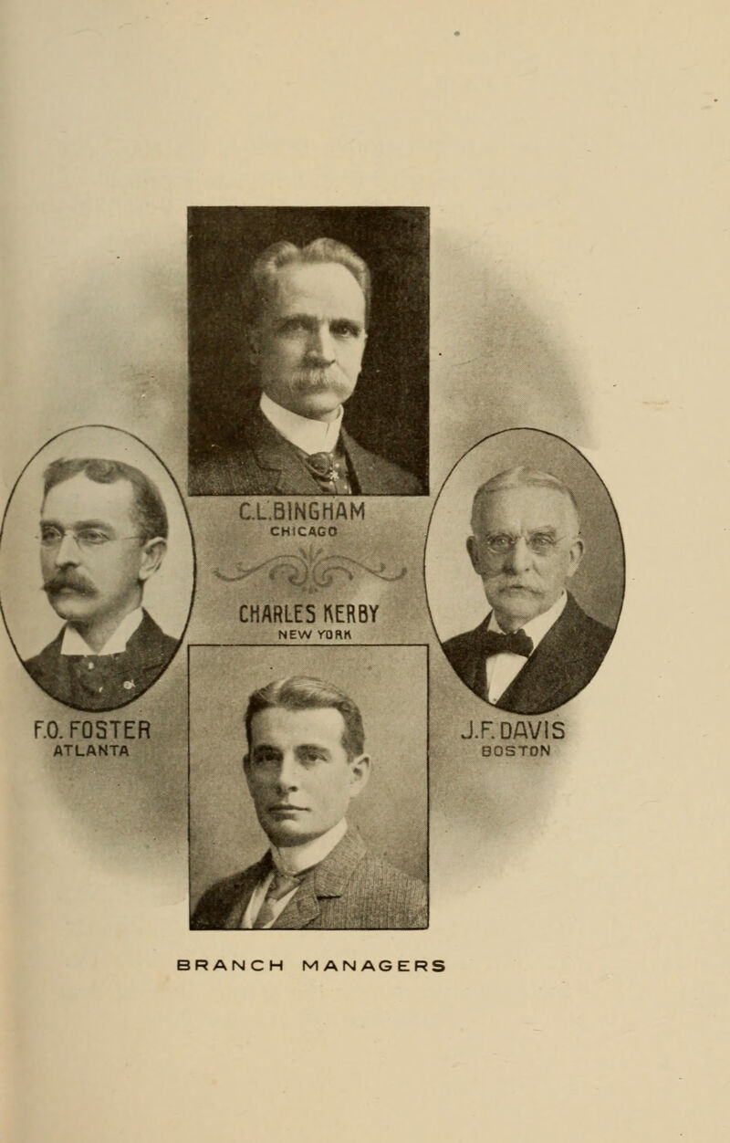 r.O. FOSTER ATLANTA Cl.BlNGHAM CHICAGO CHARLES OBY NEW rORrt J.F.DAVIS BOSTON