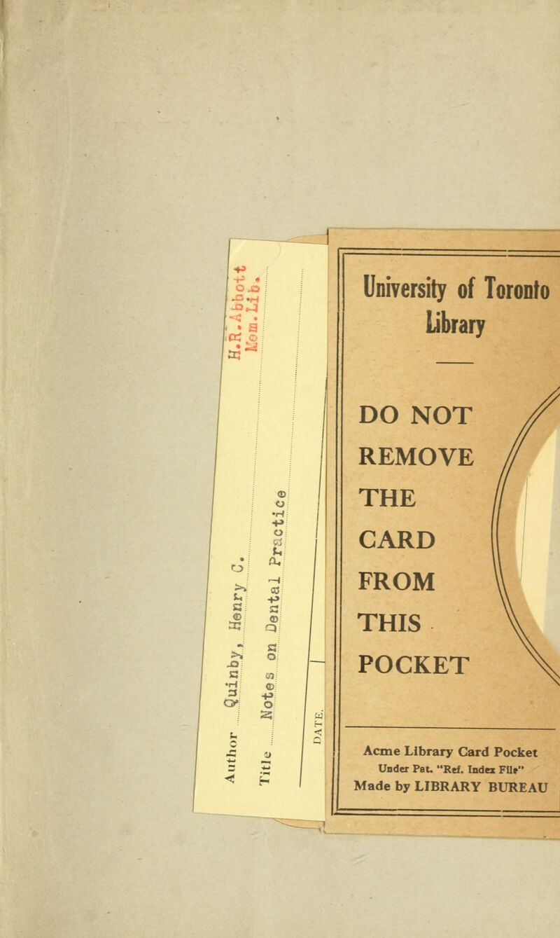 O. • • * ! £l University of Toronto Library JO: Si •Hi 3! CO; ©; -P O DO NOT REMOVE THE CARD FROM THIS POCKET Acme Library Card Pocket Under Pat. Ref. Index Fllr Made by LIBRARY BUREAU