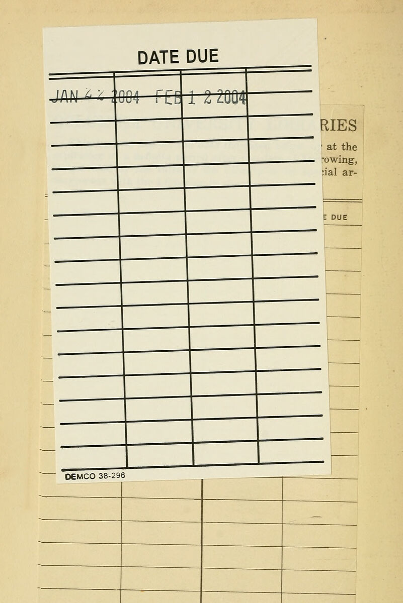 DATE DUE JflN (^'' \ 1 2 2004 RIES ■ at the ~— 'owing, ;ial ar-  OEMCO 38-296