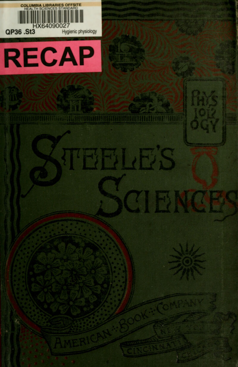 COLUMBIA LIBRARIES OFFSITE a. TH SCIENCES STANO*~ HX64090027 QP36 .St3 RECAP m ism !Hfiititiiiffffiiiiiiisfiifiiniiiiit#ffi l>uht2 L ■ i X\ < * • > V* It r&\* * /f'\