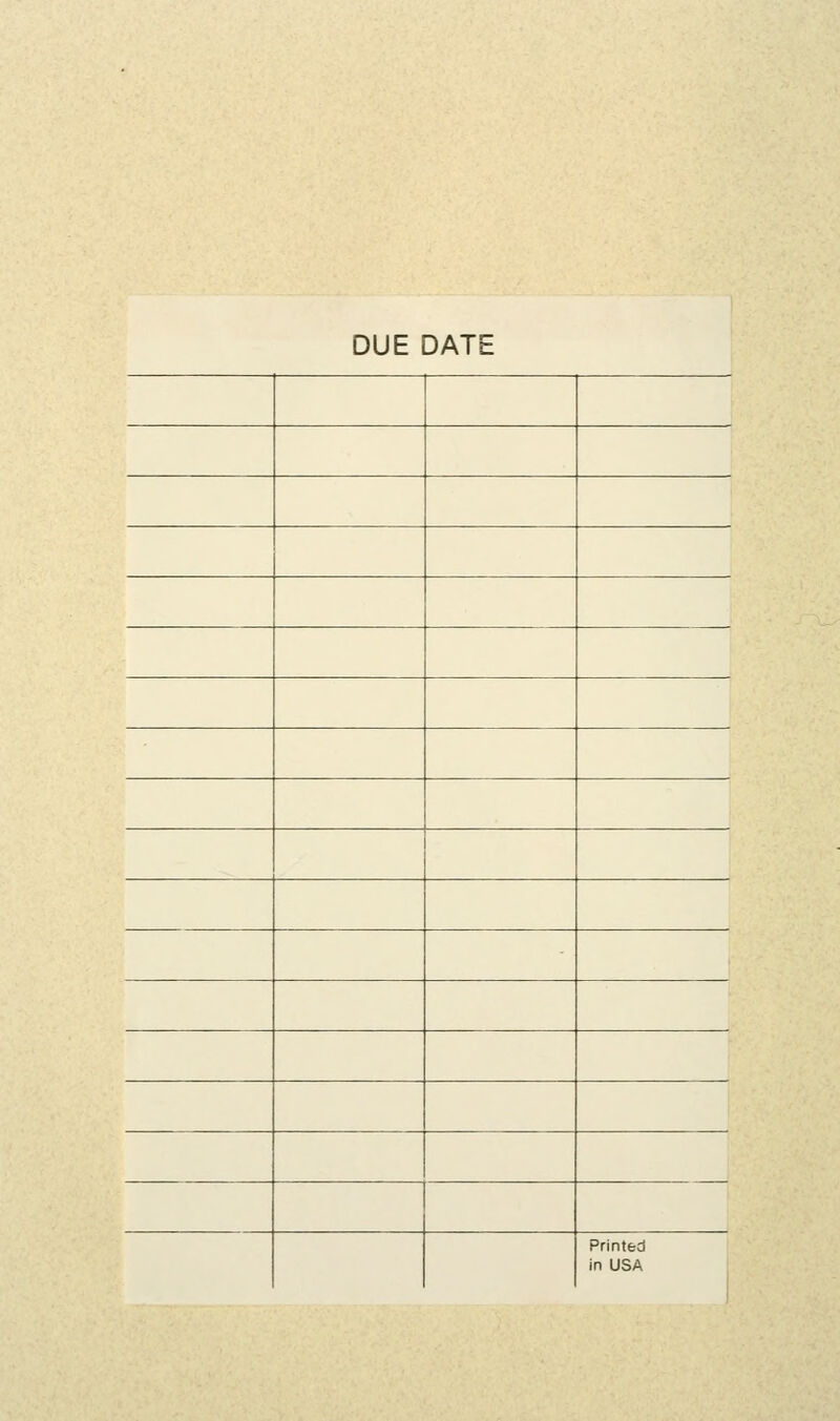 DUE DATE Printed in USA
