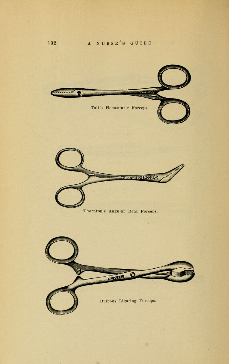 Tail's Hemostatic Forceps Thornton's Angular Bent Forceps. Bulbous Ligating Forceps.