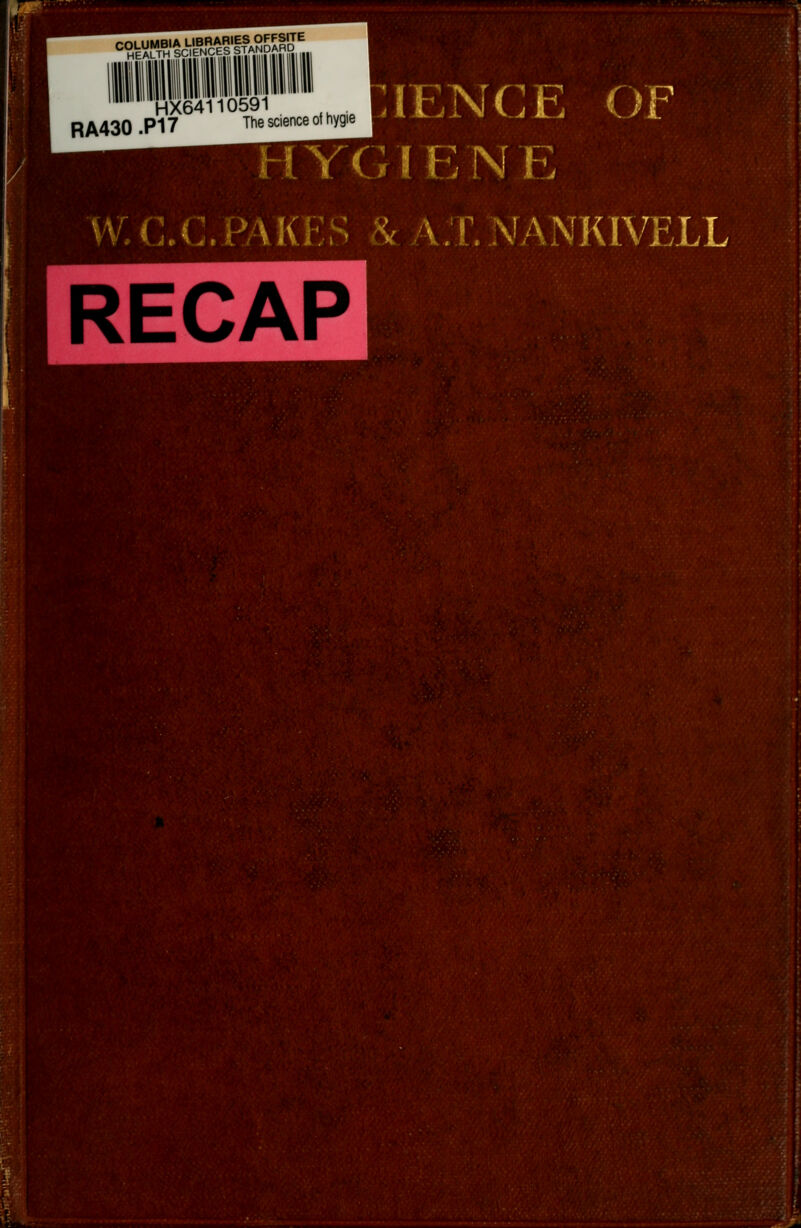 lENCE OF HYGIENE W:C.C.PAKES ^AXNANKIVELL