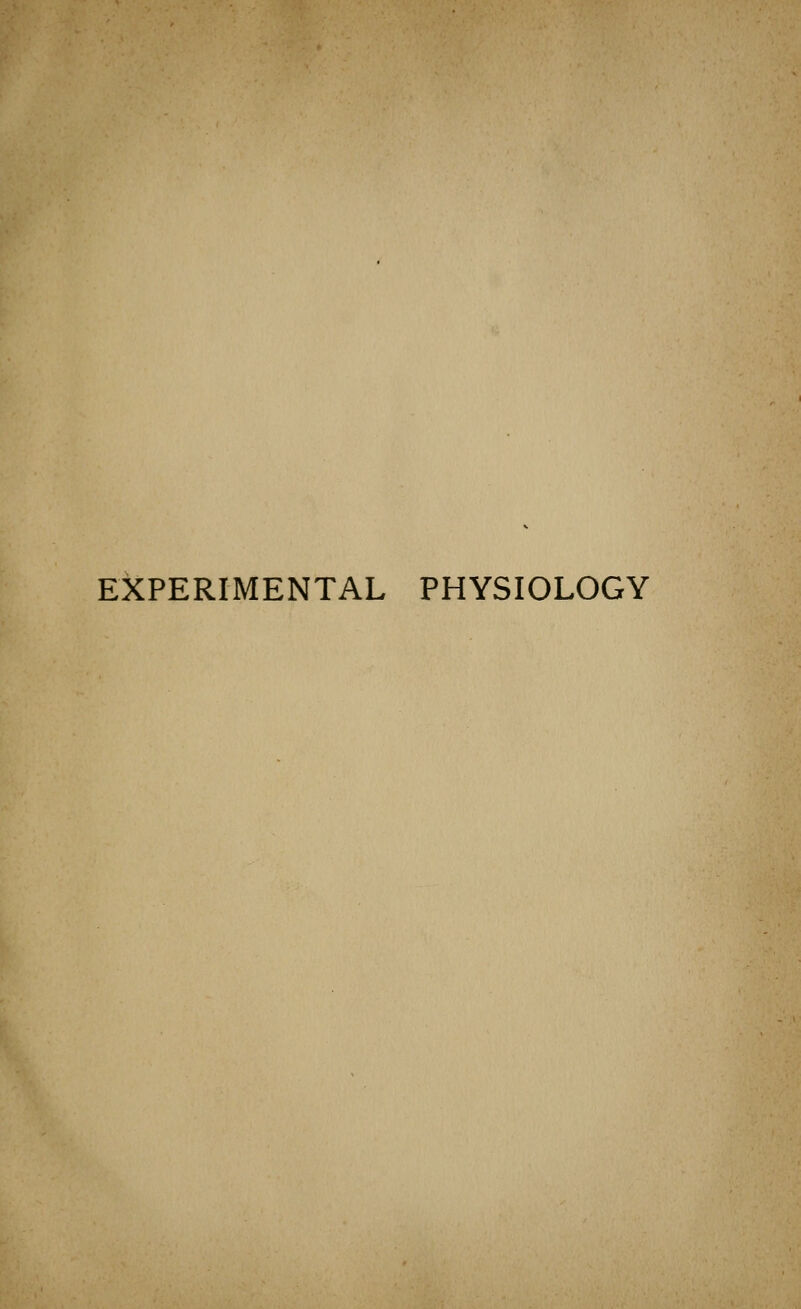 EXPERIMENTAL PHYSIOLOGY