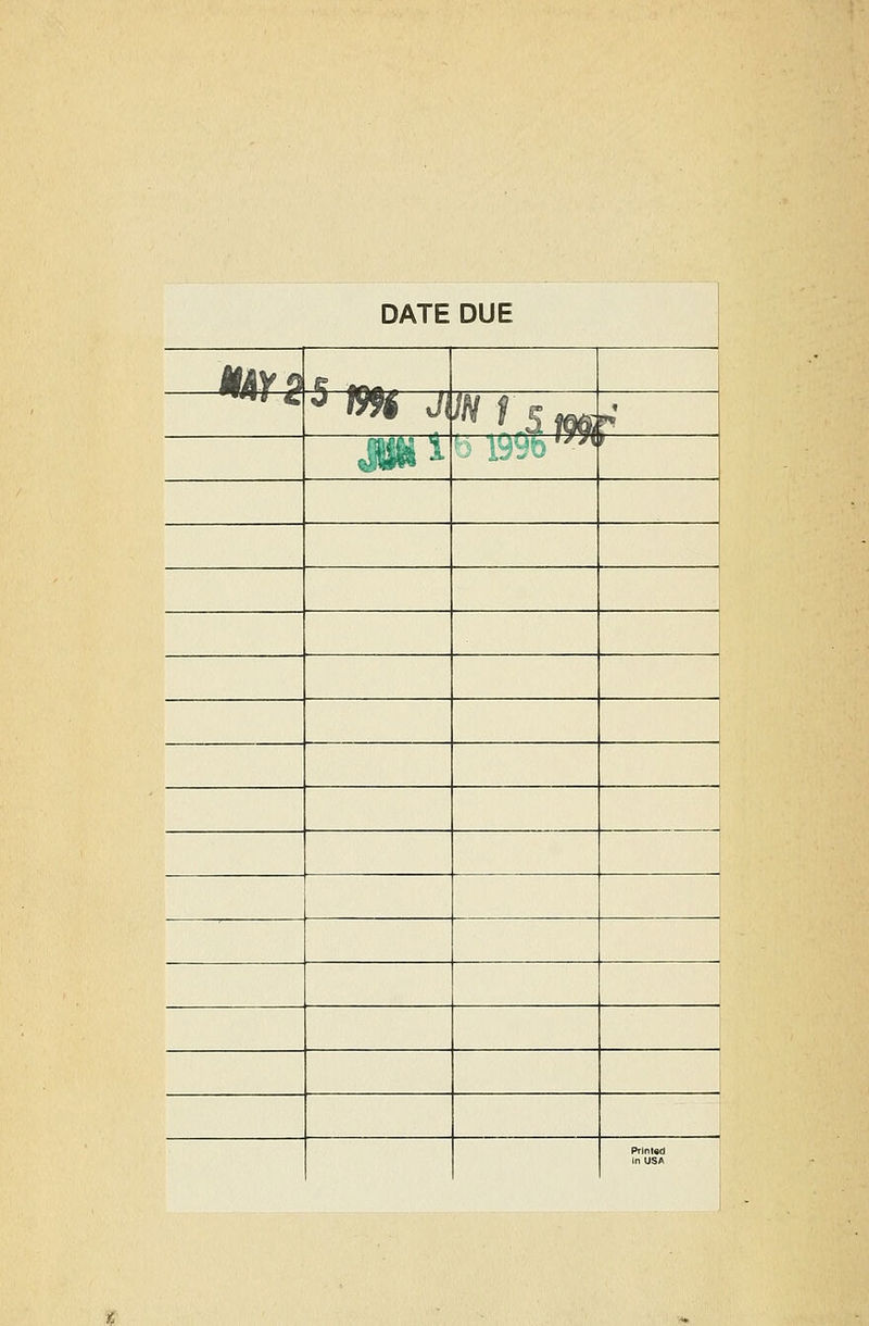 DATE DUE HAYP ^ iViA n ^wt# C ^ W» Jl '^f,^l9§S JM^ f \ j Printed i In USA 1