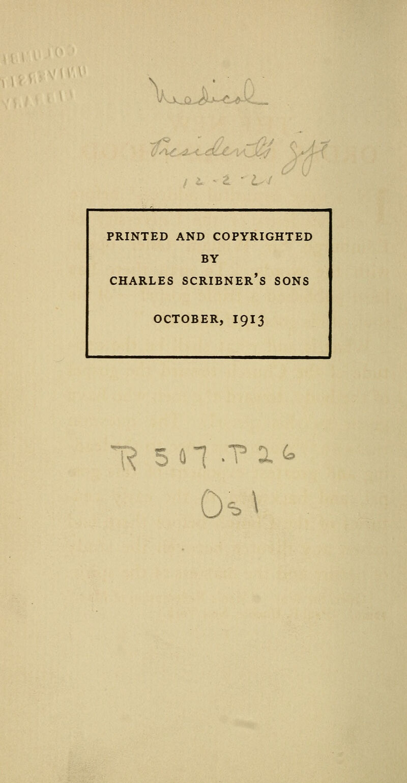 KxjiJu^ PRINTED AND COPYRIGHTED BY CHARLES SCRIBNER'S SONS OCTOBER, I913 5n .pit 0v\