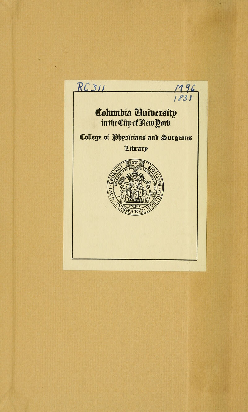 g^3y/ /in College of 3^f)^&itimi anb burgeons; Hitirarp