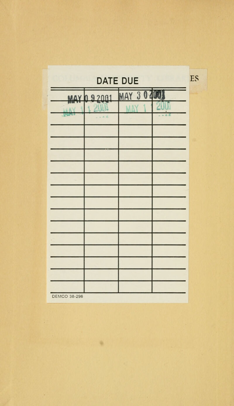DATE DUE DEMCO 38-296 ES