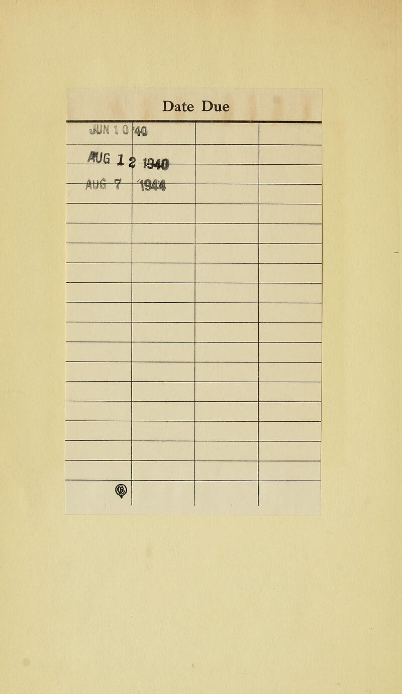 Date Due i»Uk \ Q '4a ^6 J« > lAin Aiifi •? MU»3 f 1944 (|)