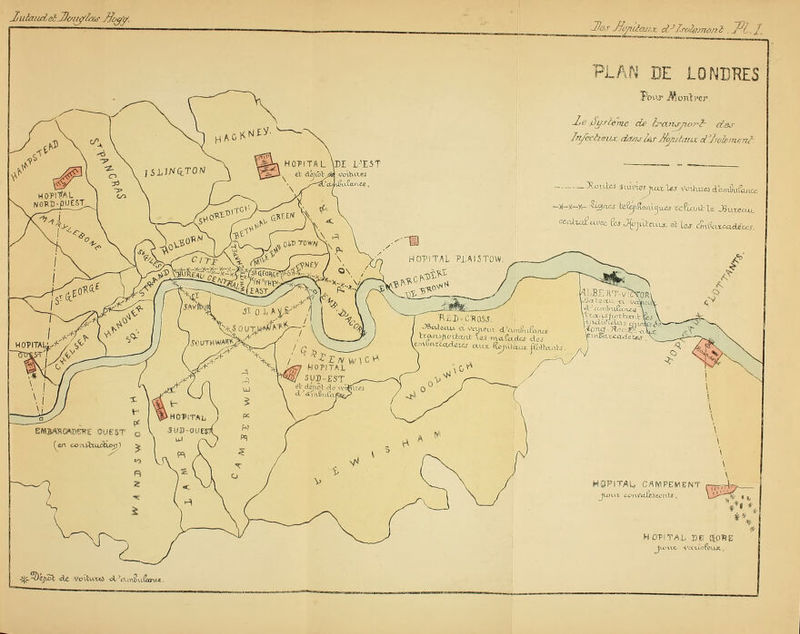 Dfir JioytUcM-t. d^Iro/^mani . _.Pl. / VLh^l DE iONîlKES -Le iSifj-teme de b^anjyim'i- de^r HSPITAl, CflWPEMENT {-tît-j)' HOPITAL SE CtOlSE