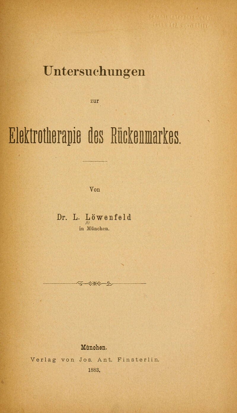 Untersuchungen zur le Von Dr. L. Löwenfeld in München. -^S^-^>^<^-^>- München. Verlag von Jos. Ant. Finsterlin. 1883.