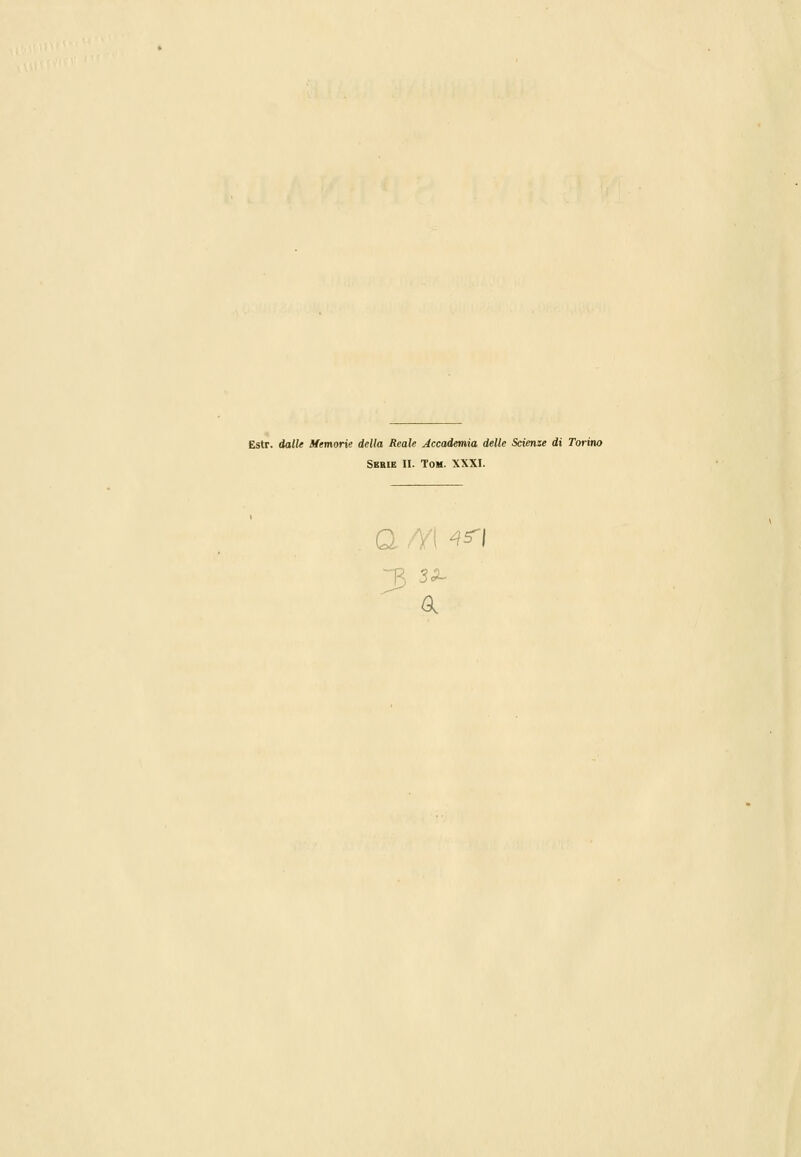 Estr. dalle Memorie della Reale Accademia delle Scienze di Torino