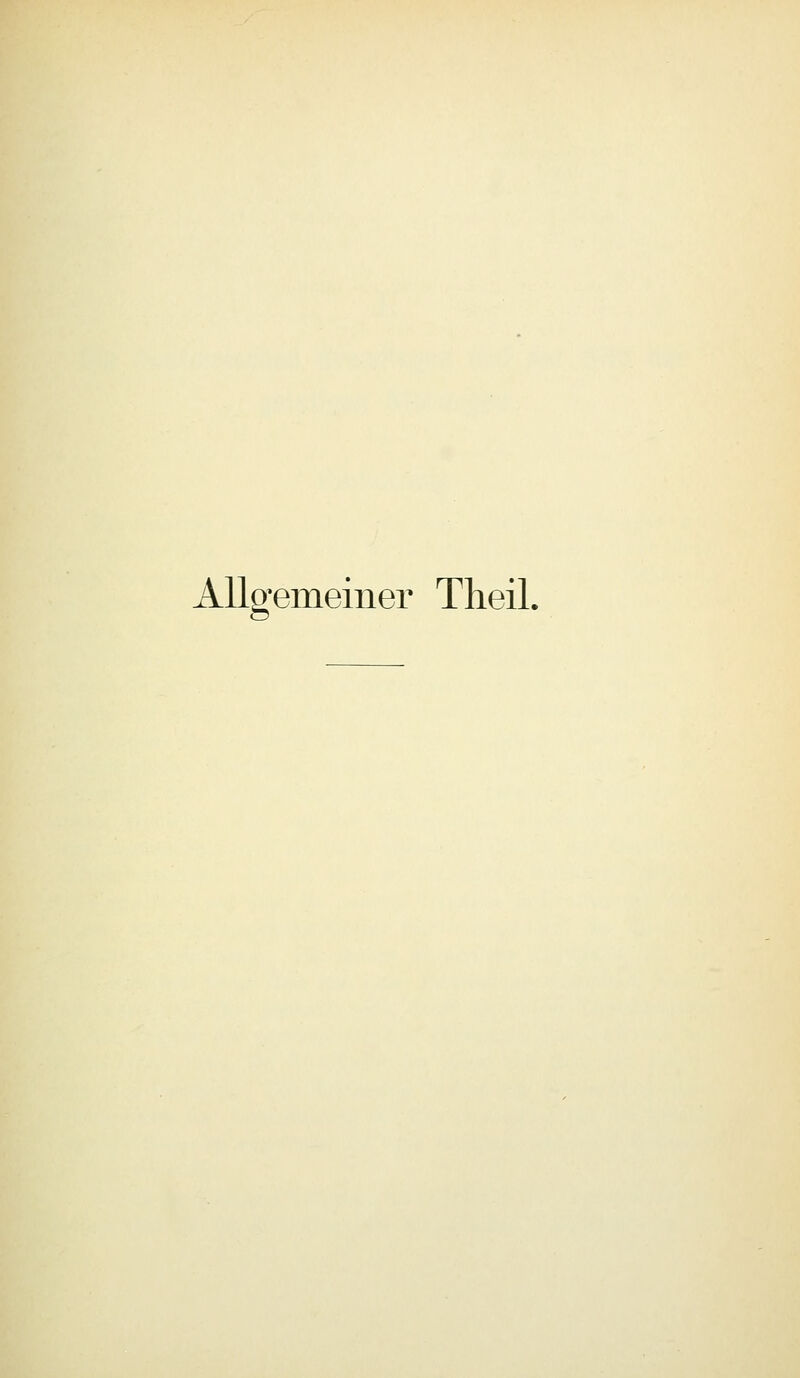 Allgemeiner TheiL