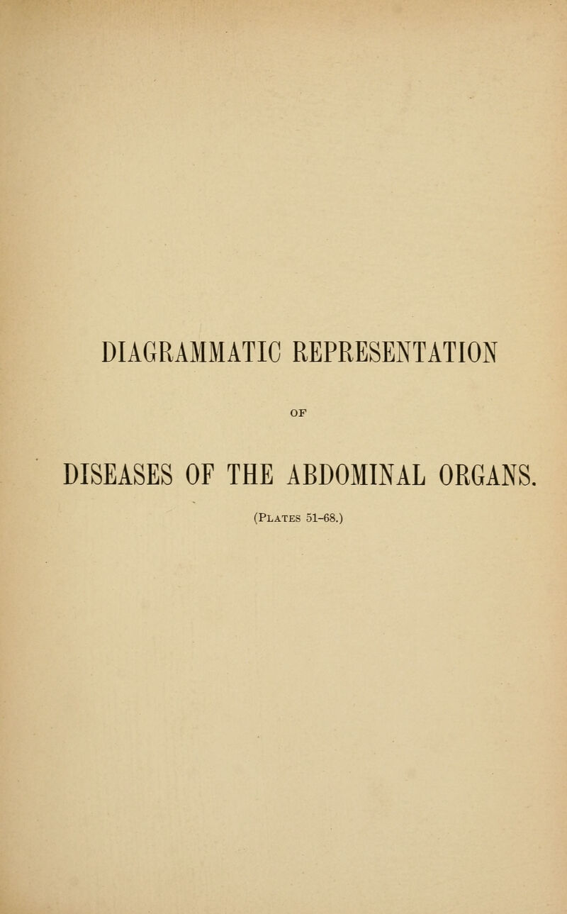 DIAGRAMMATIC REPRESENTATION OF DISEASES OF THE ABDOMINAL ORGANS. (Plates 51-68.)