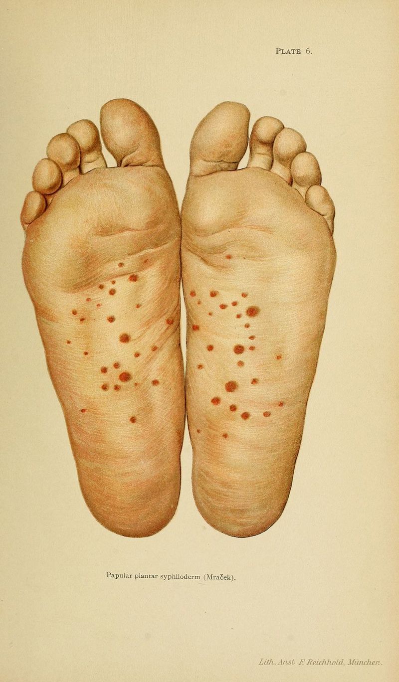\ # # # Papular plantar syphiloderm (Mracek). Lith.Ansl EReic/itiold. Munchen.