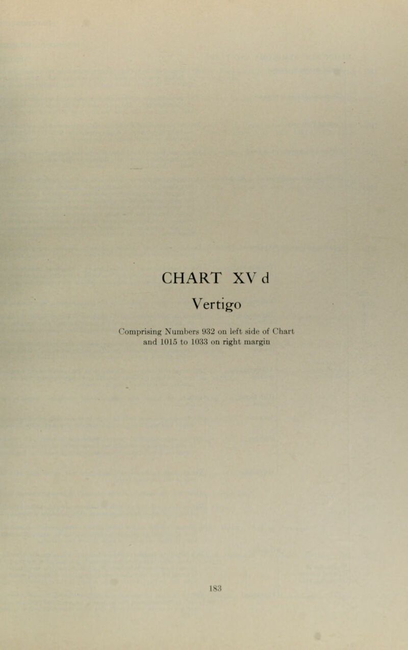 Vertigo i lompriaing Numbers 932 on lefl aide of < !harl and 10l> to L033 on right margin