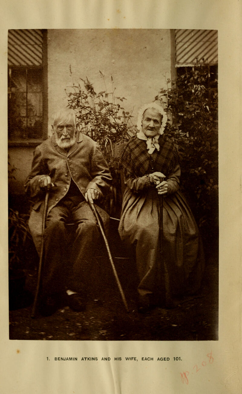 1. BENJAMIN ATKINS AND HIS WIFE, EACH AGED 101.