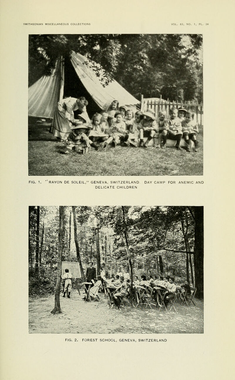 GENEVA, SWITZERLAND DELICATE CHILDREN DAY CAMP FOR ANEMIC AND FIG. 2. FOREST SCHOOL, GENEVA, SWITZERLAND