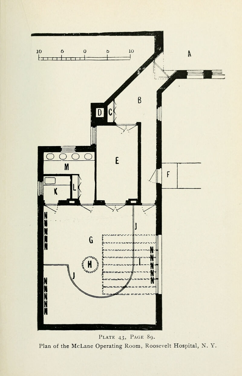 Plate 43, Page S9. Plan of the McLane Operating Room, Roosevelt Hospital, N. Y.