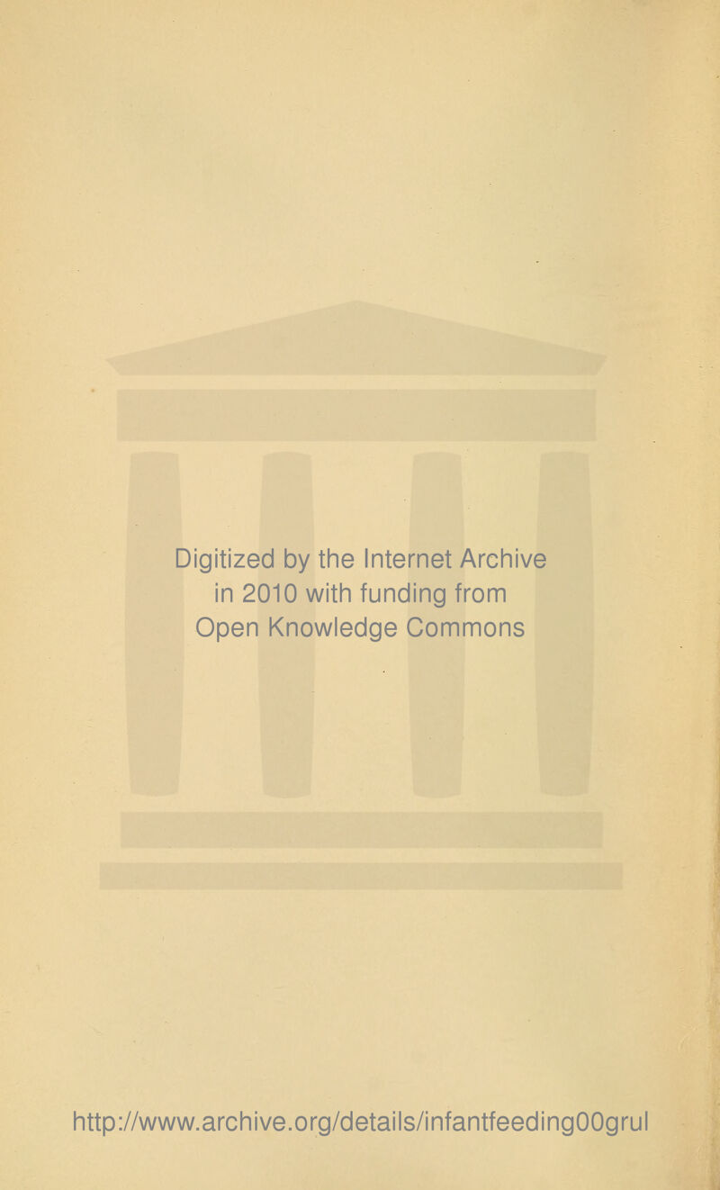 Digitized by the Internet Archive in 2010 with funding from Open Knowledge Commons http://www.archive.org/details/infantfeedingOOgrul