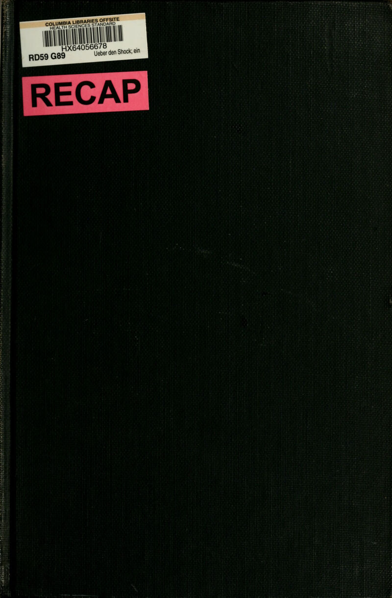 CPLUMB,AL«BAR.|S^CS, HEALTH RD59 G89 HX64056678 UeberdenShock;ein RECAP liPP ÜIiH;,;: V t ihr 1 'iT!',- ,; il''!c''
