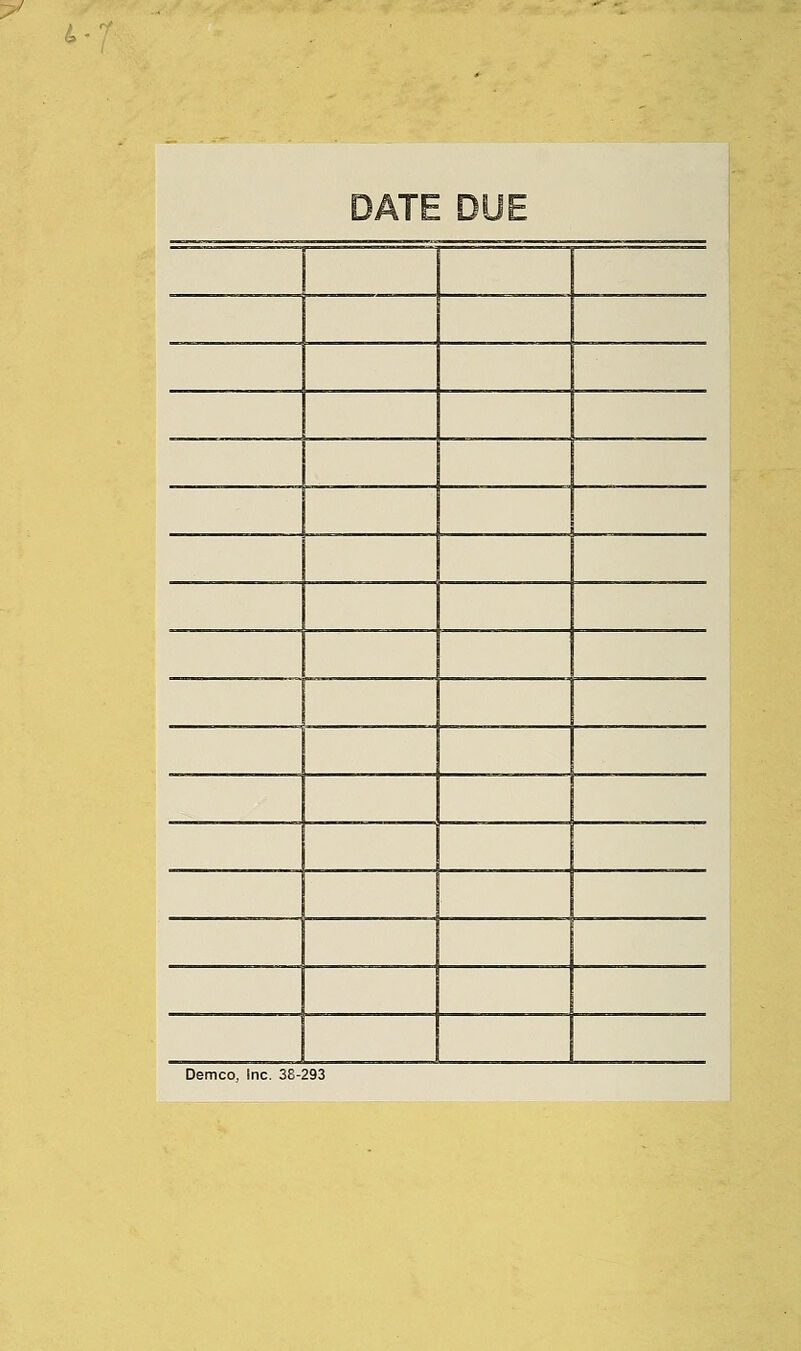 DATE DUE Demco, inc. 38-293