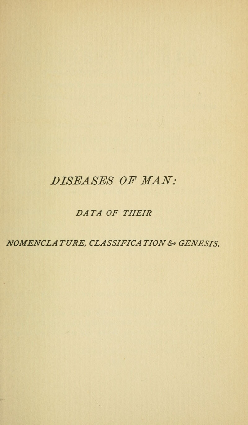 DATA OF THEIR NOMENCLA TURK, CLASSIFICA TION &^ GENESIS.