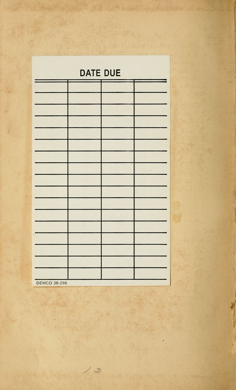 - DATE DUE DEMCO 38-296 | 2>