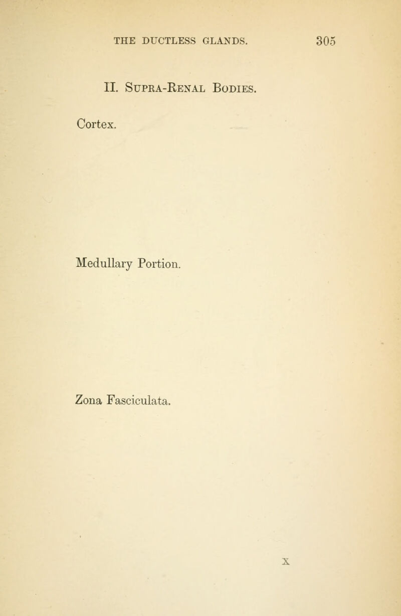 II. Supra-Renal Bodies. Cortex. Medullary Portion. Zona Fasciculata.