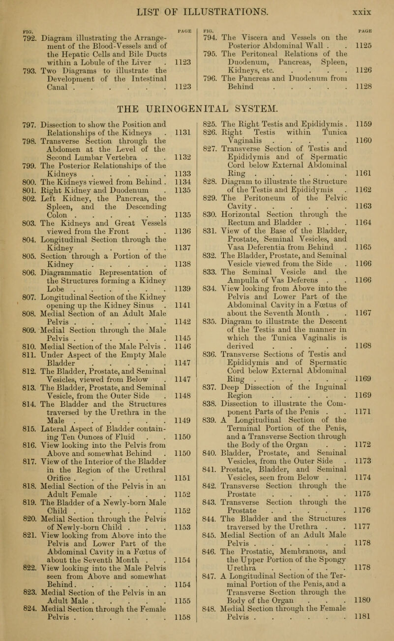Flo. 792. 793. Diagram illustrating the Arrange- ment of the Blood-Vessels and of the Hepatic Cells and Bile Ducts within a Lobule of the Liver . 1123 Two Diagrams to illustrate the Development of the Intestinal Canal 1123 794. The Viscera and Vessels on the Posterior Abdominal Wall . . 1125 795. The Peritoneal Relations of the Duodenum, Pancreas, Spleen, Kidneys, etc. .... 1126 796. The Pancreas and Duodenum from Behind 1128 THE UEINOGENITAL SYSTEM. 797. Dissection to show the Position and Relationships of the Kidneys 798. Transverse Section through the Abdomen at the Level of the Second Lumbar Vertebra . 799. The Posterior Relationships of the Kidneys 800. The Kidneys viewed from Behind . 801. Right Kidney and Duodenum 802. Left Kidney, the Pancreas, the Spleen, and the Descending Colon 803. The Kidneys and Great Vessels viewed from the Front 804. Longitudinal Section through the Kidney 805. Section through a Portion of the Kidney 806. Diagrammatic Representation of the Structures forming a Kidney Lobe 807. Longitudinal Section of the Kidney ojjening up the Kidney Sinus 808. Medial Section of an Adult Male Pelvis 809. Medial Section through the Male Pelvis 810. Medial Section of the Male Pelvis . 811. Under Aspect of the Empty Male Bladder 812. The Bladder, Prostate, and Seminal Vesicles, viewed from Below 813. The Bladder, Prostate, and Seminal Vesicle, from the Outer Side 814. The Bladder and the Structures traversed by the Urethra in the Male 815. Lateral Aspect of Bladder contain- ing Ten Ounces of Fluid 816. View looking into the Pelvis from Above and somewhat Behind 817. View of the Interior of the Bladder in the Region of the Urethral Orifice 818. Medial Section of the Pelvis in an Adult Female .... 819. The Bladder of a Newly-born Male Child 820. Medial Section through the Pelvis of Newly-born Child . 821. View looking from Above into the Pelvis and Lower Part of the Abdominal Cavity in a Fcstus of about the Seventh Month . 822. View looking into the Male Pelvis seen from Above and somewhat Behind 823. Medial Section of the Pelvis in an Adult Male 824. Medial Section through the Female Pelvis 1131 1132 1133 1134 828 1135 829 1135 830. 1136 831. 1137 832. 1138 833. 1139 834. 1141 1142 835. 1145 1146 836. 1147 1147 837. 1148 838. 1149 839. 1150 1150 840. 841. 1151 842. 1152 843. 1152 844. 1153 845. 846. 1154 847. 1154 1155 848. 1158 825. 826. 827. The Right Testis and Epididymis . 1159 Right Testis within Tunica Vaginalis 1160 Transverse Section of Testis and Epididymis and of Spermatic Cord below External Al)dominal Ring 1161 Diagram to illustrate the Structure of the Testis and Eijididymis . 1162 The Peritoneum of the Pelvic Cavity 1163 Horizontal Section through the Rectum and Bladder . . . 1164 View of the Base of the Bladder, Prostate, Seminal Vesicles, and Vasa Deferentia from Behind . 1165 The Bladder, Prostate, and Seminal Vesicle viewed from the Side . 1166 The Seminal Vesicle and the Ampulla of Vas Deferens . . 1166 View looking from Above into the Pelvis and Lower Part of the Abdominal Cavity in a Foetus of about the Seventh Month . . 1167 Diagram to illustrate the Descent of the Testis and the manner in which the Tunica Vaginalis is derived 1168 Transverse Sections of Testis and Epididymis and of Spermatic Cord below External Abdominal Ring 1169 Deep Dissection of the Inguinal Region 1169 Dissection to illustrate the Com- ponent Parts of the Penis . . 1171 A Longitudinal Section of the Terminal Portion of the Penis, and a Transverse Section through the Body of the Organ . .1172 Bladder, Prostate, and Seminal Vesicles, from the Outer Side . 1173 Prostate, Bladder, and Seminal Vesicles, seen from Below . . 1174 Transverse Section through the Prostate 1175 Transverse Section through the Prostate 1176 The Bladder and the Structures traversed by the Urethra . . 1177 Medial Section of an Adult Male Pelvis 1178 The Prostatic, Membranous, and the Upper Portion of the Spongv Urethra . . . . '.1178 A Longitudinal Section of the Ter- minal Portion of the Penis, and a Transverse Section through the Body of the Organ . . .1180 Medial Section through the Female Pelvis 1181