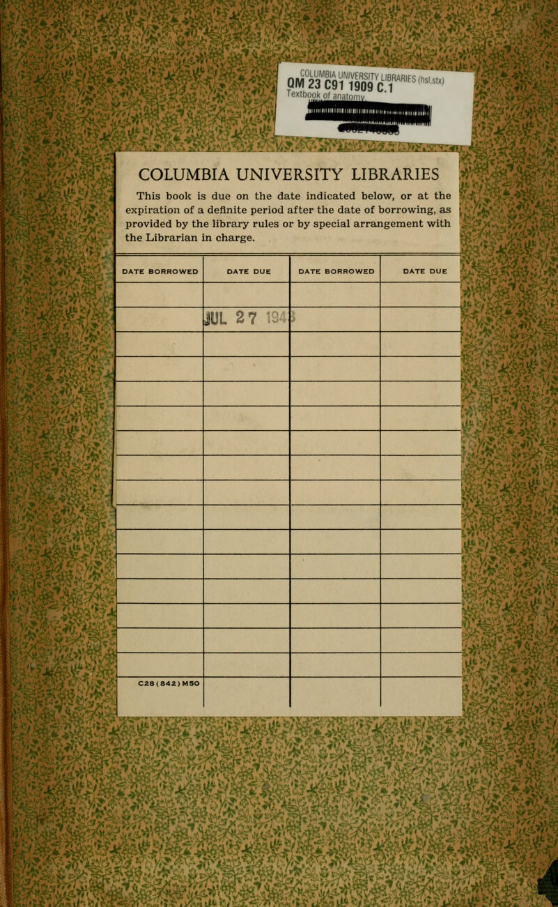 WM' This book is due on the date indicated below, or at the - expiration of a definite period after the date of borrowing, as ^ provided by the library rules or by special arrangement with the Librarian in charge. DATE BORROWED DATE DUE DATE BORROWED DATE DUE JUL 27 . • ] -V 1 1 ''fiiri'- 1 \iie.- C28(842)M50